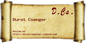 Durst Csenger névjegykártya